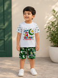 14 August Boy's Printed Shirt And Shorts Set